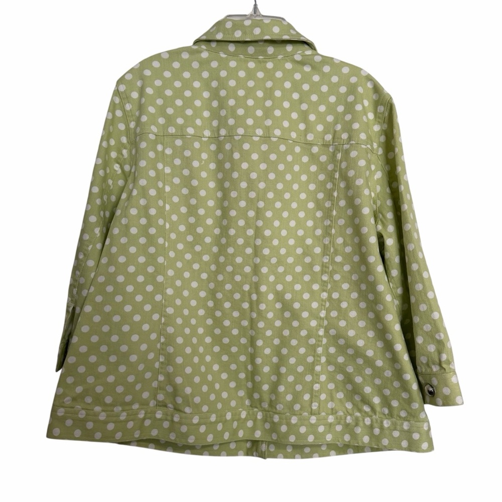 Christopher & Banks Green Polka Dot Jean Jacket - Picture 2 of 11